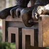 The feet of Temple's Owl statue in O'Connor Plaza on Main Campus.